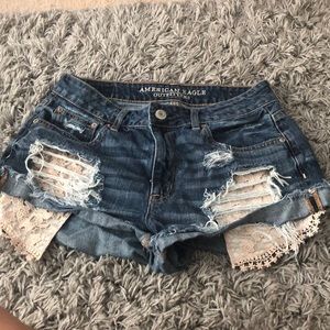 American eagle denim and lace shorts